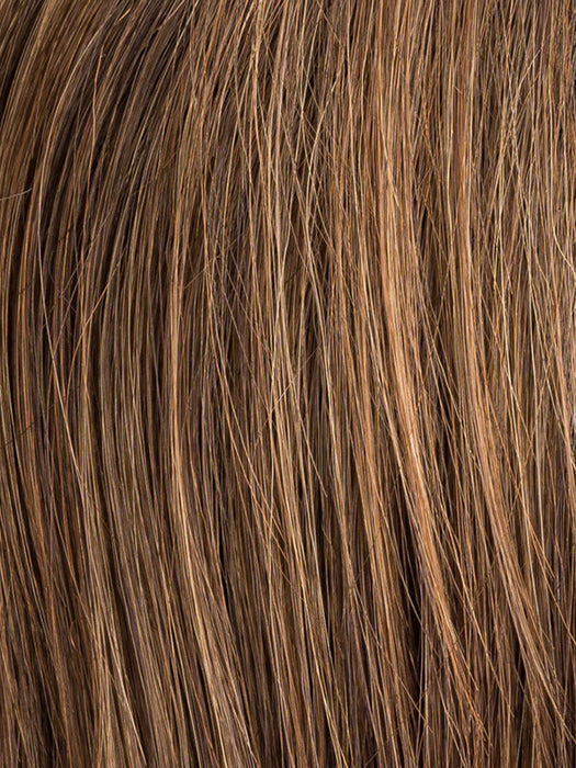 CHOCOLATE LIGHTED 830.6.27 | Dark and Medium Brown Blended with Light Auburn Brown and Dark Strawberry Blonde with Highlights Throughout and Concentrated in the Front with Shaded Roots