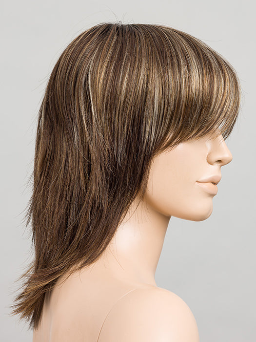 COFFEE BROWN LIGHTED 8.6.16 | Medium Brown and Dark Brown with Medium Blonde Blend with Highlights Throughout and Concentrated in the Front with Shaded Roots