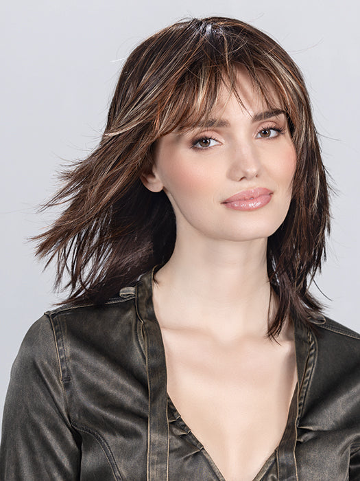RAINBOW by Ellen Wille in CAPPUCCINO MIX 6.26.29 | Dark Brown with Light Golden Blonde and Copper Red Blend