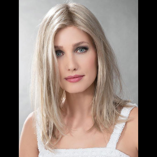 LEVEL by ELLEN WILLE in CHAMPAGNE TONED 22.16.25 | Light Neutral Blonde and Medium Blonde with Lightest Golden Blonde Blend and Shaded Roots