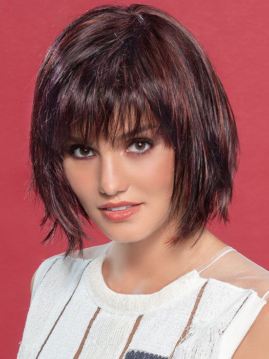 CHANGE by ELLEN WILLE in AUBERGINE MIX 131.133.132 | Darkest Brown with hints of Plum at base, Bright Cherry Red and Dark Burgundy Highlights