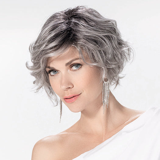 ROMANCE DELUXE in METALLIC GREY ROOTED 51.60 | Black/Dark Brown and Lightest Brown with Pearl White and Grey Blend with Shaded Roots