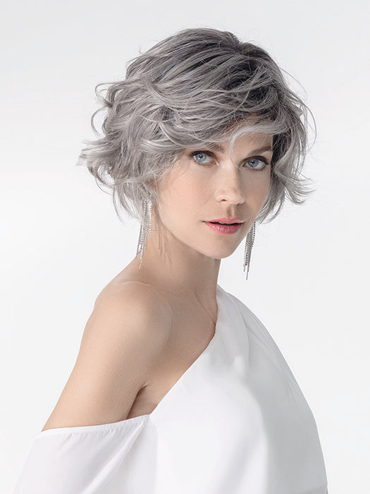 ROMANCE DELUXE in METALLIC GREY ROOTED 51.60 | Black/Dark Brown and Lightest Brown with Pearl White and Grey Blend with Shaded Roots