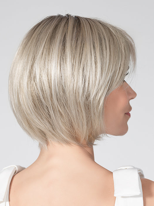 STAR DELUXE by Ellen Wille in SILVER BLONDE ROOTED 60.23 | Pearl White and Lightest Pale Blonde Mixed with Dark and Lightest Brown with Grey Blend and Shaded Roots 