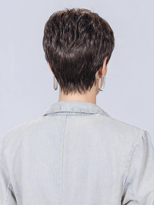 TAB by Ellen Wille in COFFEE BROWN LIGHTED 8.6.20 | Medium Brown and Dark Brown with Light Strawberry Blonde Blend with Highlights Throughout and Concentrated in the Front