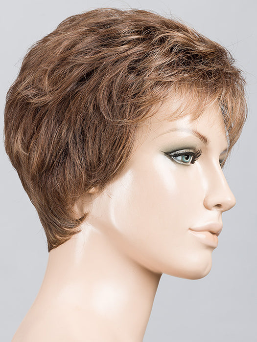 MOCCA ROOTED 830.9.20 | Medium Brown, Light Auburn and Medium Warm Brown with Light Strawberry Blonde Blend and Shaded Roots